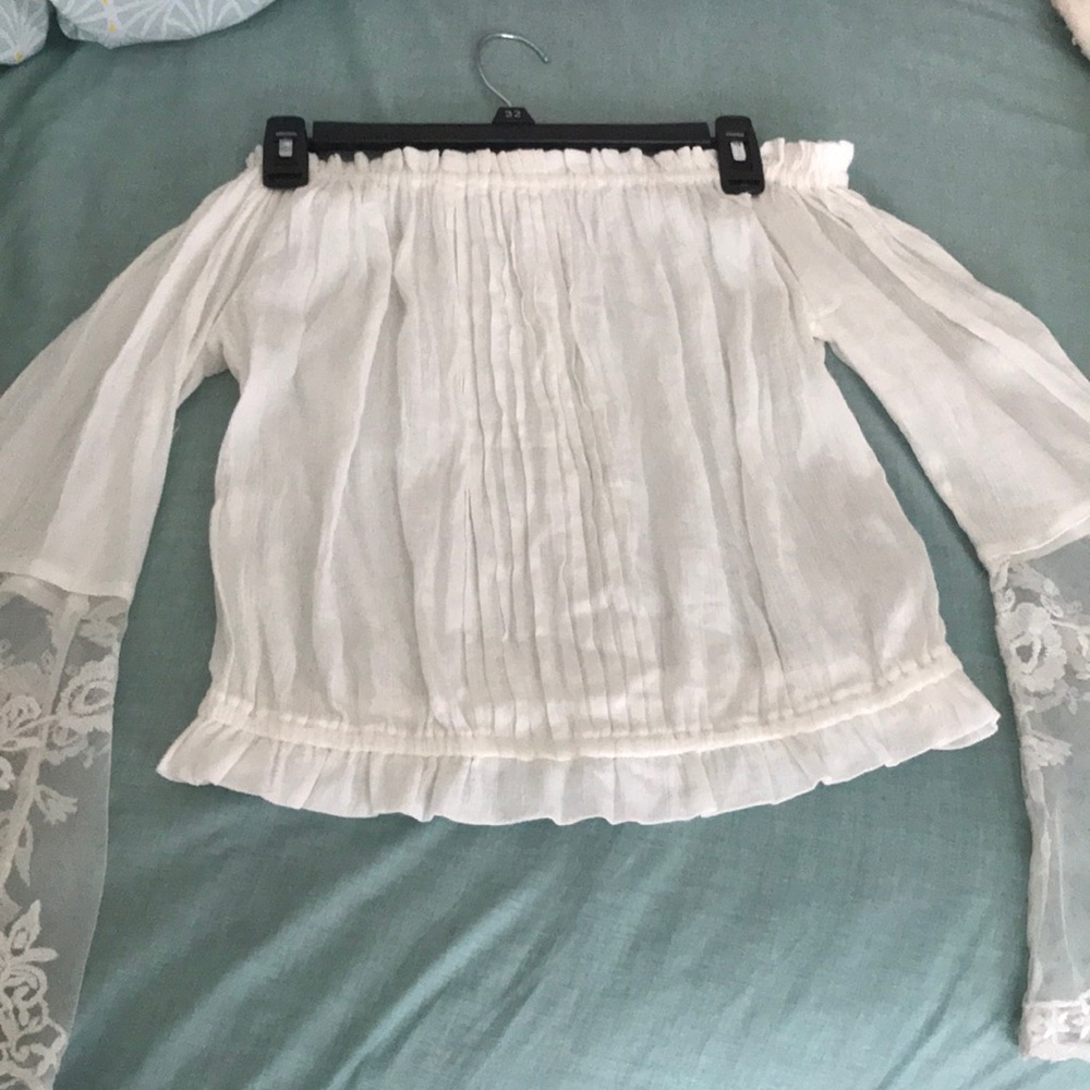 Off the shoulder white top
